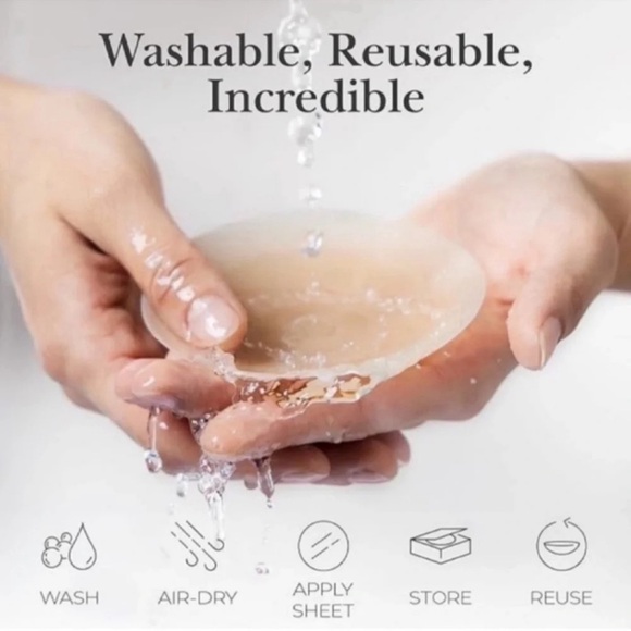 2 Pack Sticky Adhesive Silicone Nipple Covers- Reusable Nipple Covers Light Skin - Picture 4 of 8